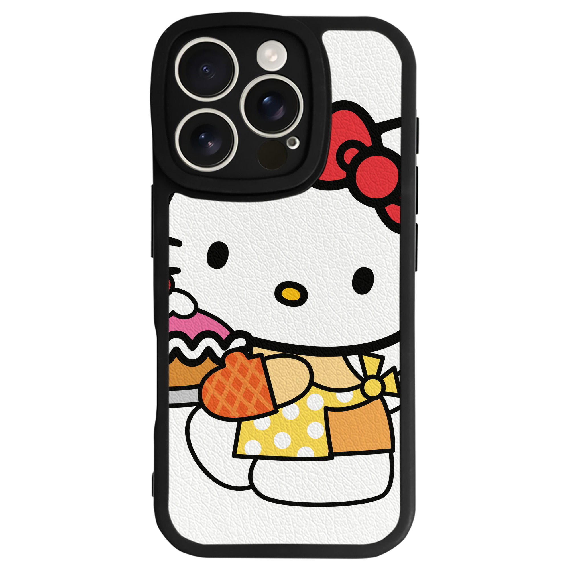 （画像用） Hello Kitty ハローキティ 【iPhone 16シリーズ対応】シリコンスマホケース（レザー調） 材質：シリコン